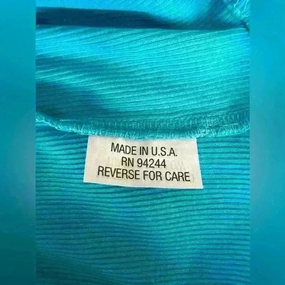 Blue 100% Cotton Tank Top with Palm Tree Rhinestone Design Naples - Size S - Picture 8 of 9